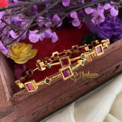 Premium AD Stone Bangles-Red Green-G6800