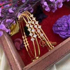 Premium AD Stone Bangles -White -G6808