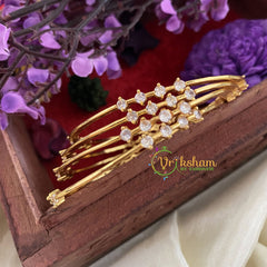 Premium AD Stone Bangles -White -G6808