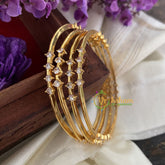 Premium AD Stone Bangles -White -G6808