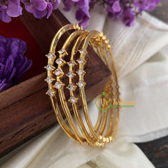 Premium AD Stone Bangles -White -G6808
