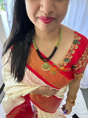 Traditional Kemp Bead Neckpiece- Black Green-G7169