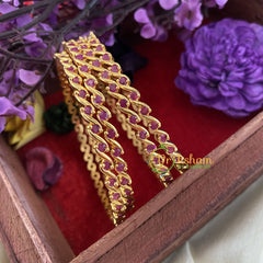 Premium AD Stone Bangles -Red Dots-G6806