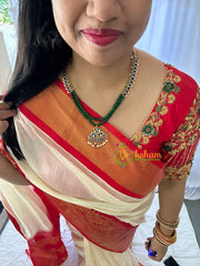 Traditional Kemp Bead Neckpiece- Green Blue -G7170