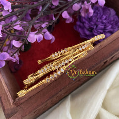 Premium AD Stone Bangles -White -G6803