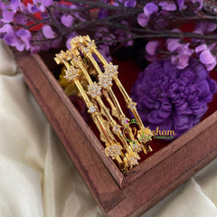 Premium AD Stone Bangles -White- Star-G6817