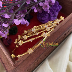 Premium AD Stone Bangles -White- Star-G6817