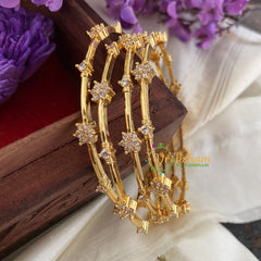 Premium AD Stone Bangles -White- Star-G6817