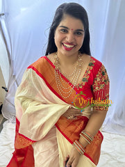 5 Layer Pearl Mogappu Style Kemp Haram -G7159