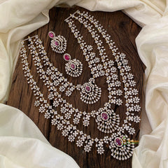 Red American Diamond Layered Haram-G10838