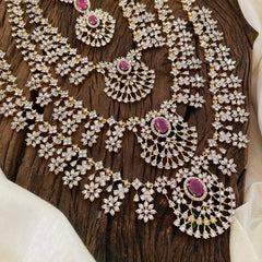 Red American Diamond Layered Haram-G10838