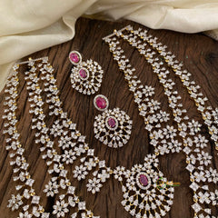 Red American Diamond Layered Haram-G10838