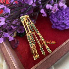 Premium AD Stone Bangles-Green -G6831