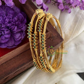 Premium AD Stone Bangles-Green -G6831