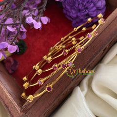 Premium AD Stone Bangles -Red Dots -G6802