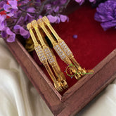 Premium AD Stone Bangles -White -G6805