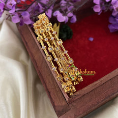 Premium AD Stone Bangles -White-G6828