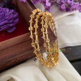 Premium AD Stone Bangles -White-G6828