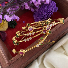 Premium AD Stone Bangles -Red Green -G6830