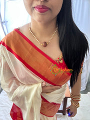 Kemp Rudraaksh Pendant Pearl Neckpiece - Red-G7157