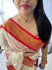 Chandran Pendant Pearl Style Short Neckpiece - Red-G7190