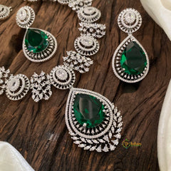 Green American Diamond Short Neckpiece -G10832