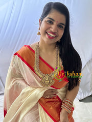 Lakshmi coin and Pendant Haram -Ghungroo -Red Green -G1466