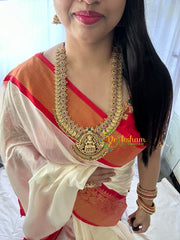 Lakshmi coin and Pendant Haram -Ghungroo -Red Green -G1466