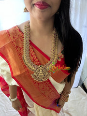 Lakshmi coin and Pendant Haram -Ghungroo -Red Green -G1466