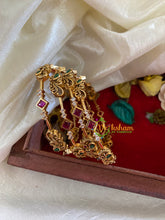 Premium AD Stone Bridal Bangle-Peacock-4 Bangles -G9794