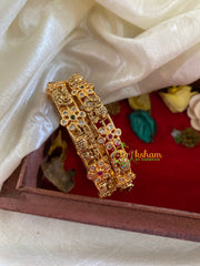 Premium AD Stone Bridal Bangle-Elephants-G9795