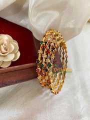 Navarathna AD Stone Bridal Bangle-4 Bangles-G9799