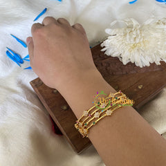 Premium AD Stone Bangles -White- Star-G6817