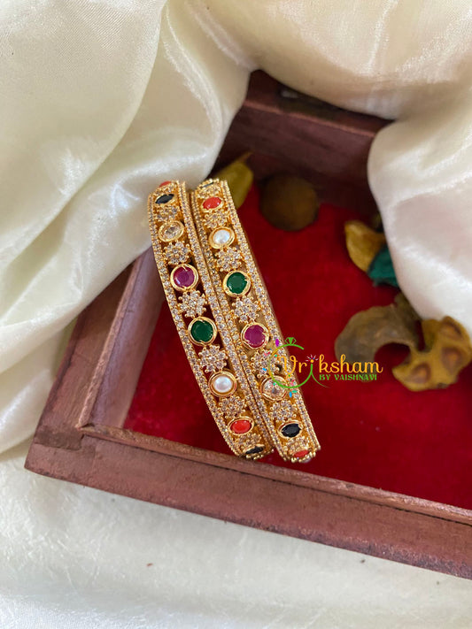 Premium Navarathna AD Stone Bridal Bangle-G9814