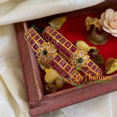 Premium Gold Polished Dual Layer with Center Flower -G9835