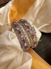 Premium Red Victorian Diamond Bridal Bangles-VV146
