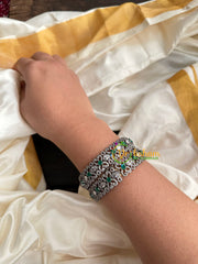 Green Victorian Diamond Bridal Bangles-VV147