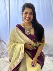 Victorian Diamond Lakshmi Hasli Neckpiece-Purple Bead -VV122