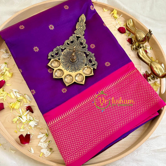 Purple with Pink Paithani Soft Silk Saree -VS2236