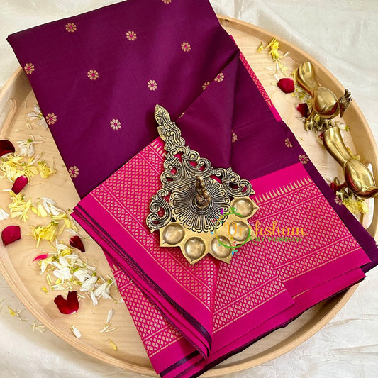 Majenta with Pink Paithani Soft Silk Saree -VS2238