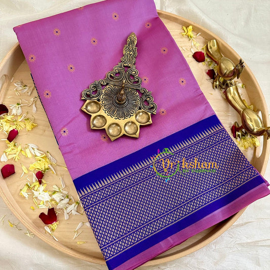 Lavender with Blue Paithani Soft Silk Saree -VS2233