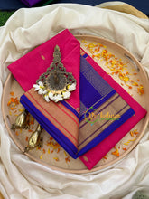 Pinkish Red Paithani Pure Silk Saree with Blue Border -VS773