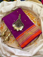 Majanta with Orange Border Paithani Pure Silk Saree -VS778