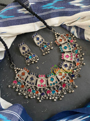 Multicolor Statement Choker Short Neckpiece -S713