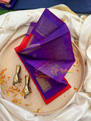 Red with Purple Thiribhuvanam Silk Saree -Pure Silk -VS791