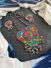 Silver Look Alike Afghani Pendant Chain -S723