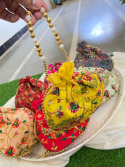 Return Gift Potli Bags -Embroidered Potli bag -6 pieces Set-RG001