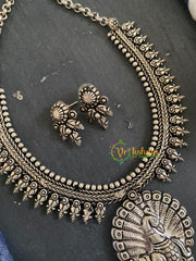Oxidized Kolhapuri Pendant Short Neckpiece-S733
