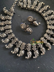 Oxidized German Silver Choker Short Neckpiece -S732
