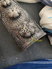 Silver Look Alike Statement Handcuff Bracelet -Floral-S756